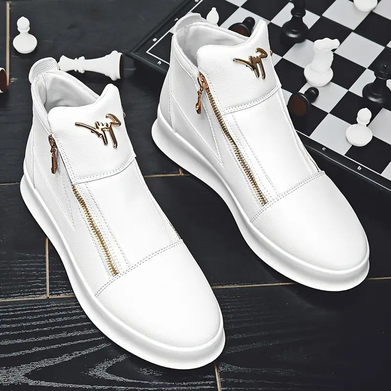 Luxe Zip Leather Sneakers