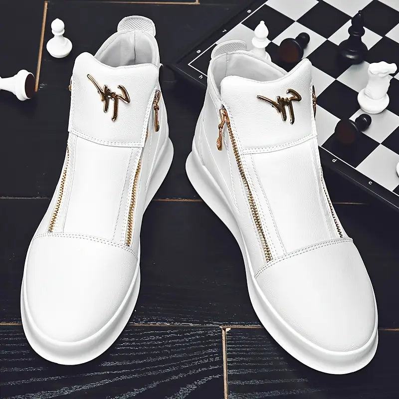 Luxe Zip Leather Sneakers