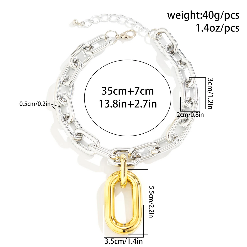 Chain & Charm Two-Tone Necklace