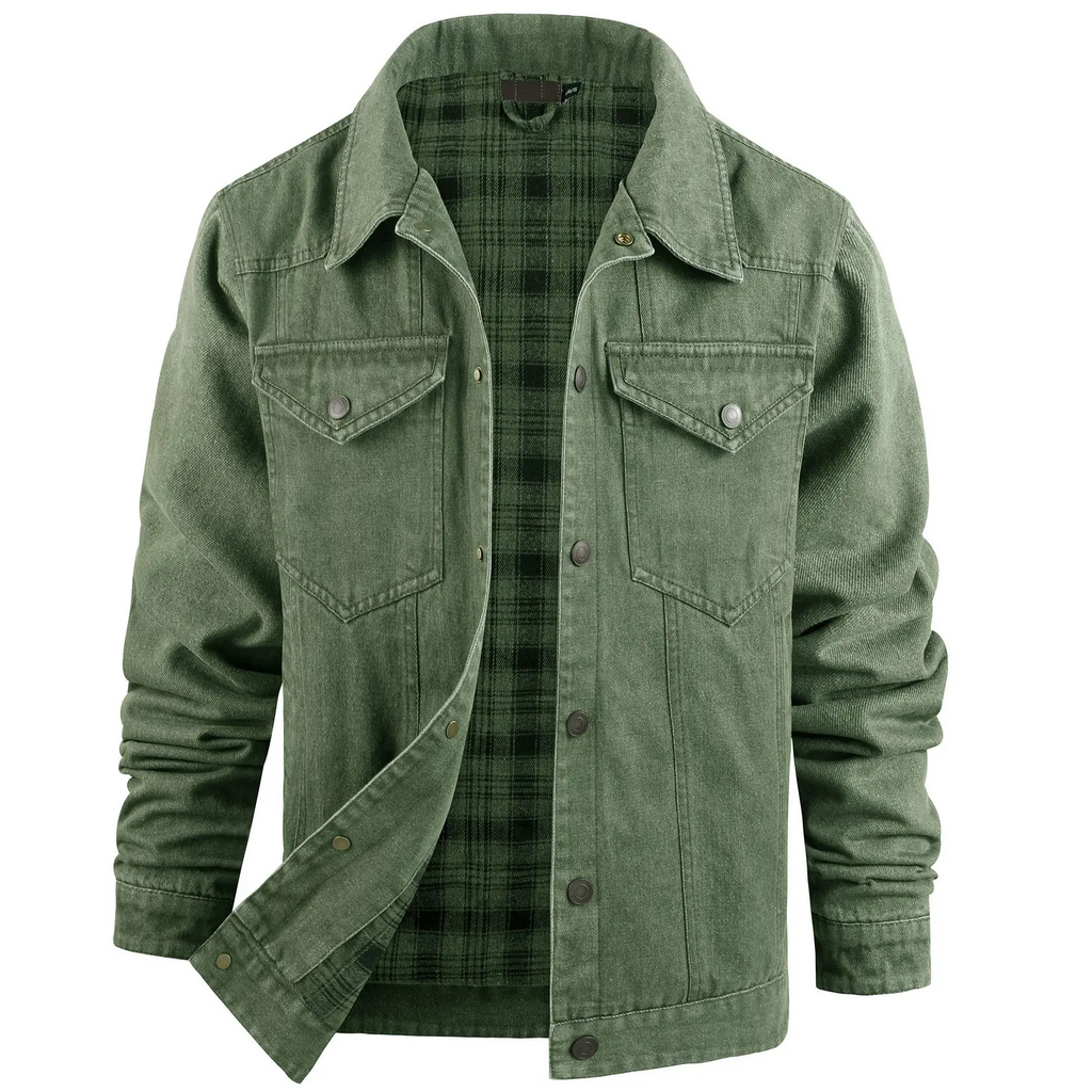 Ridge Plaid Denim Jacket