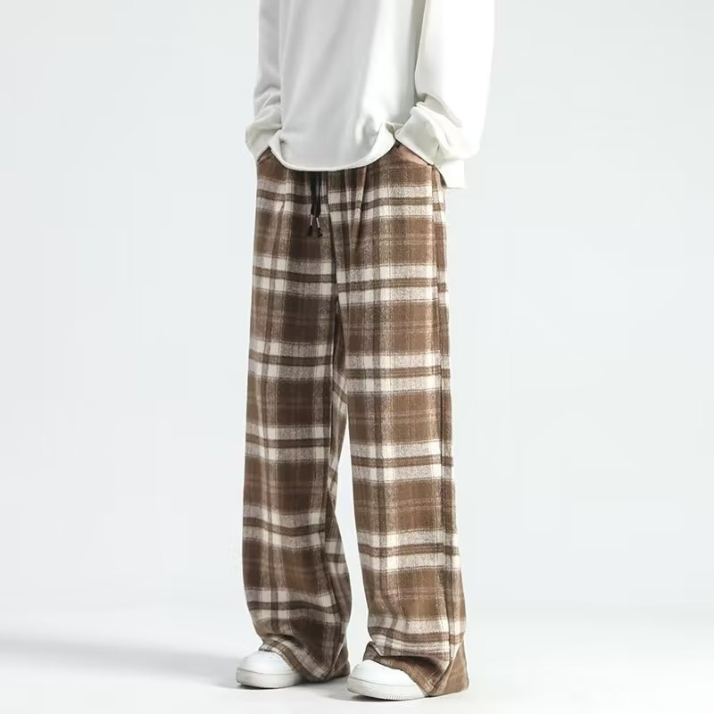 Knox Plaid Wide-Leg Joggers