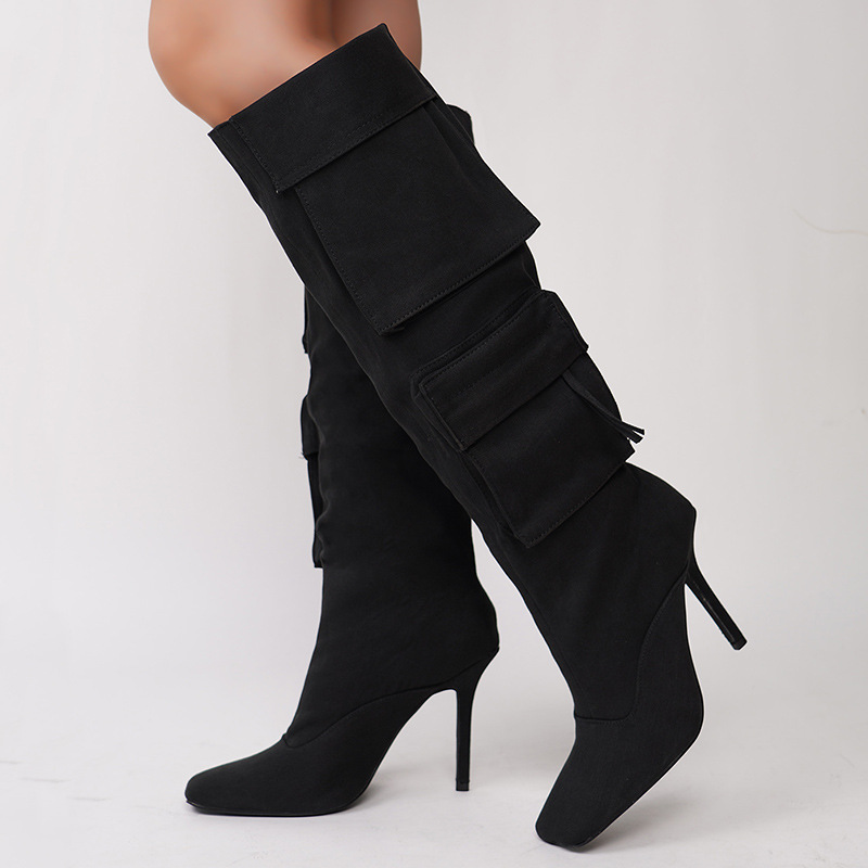Georgina Knee-High Cargo Boots