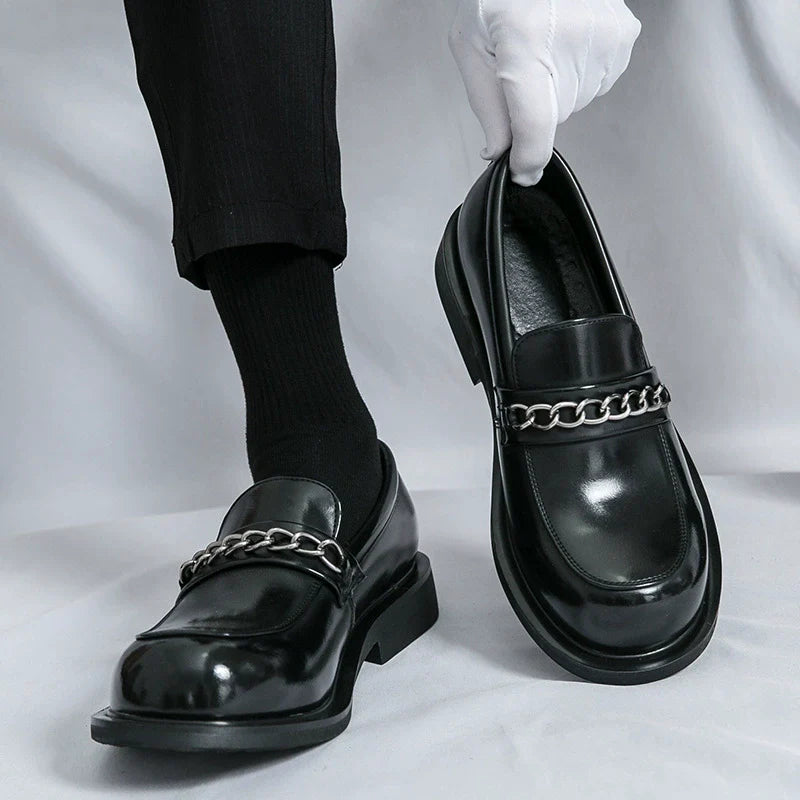 Belvedere Chain Leather Loafers