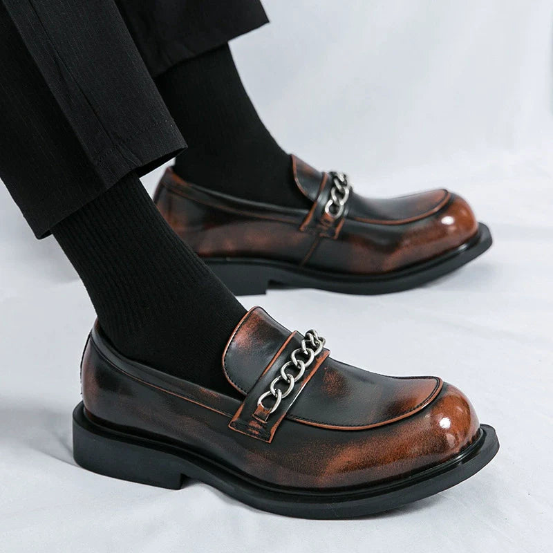 Belvedere Chain Leather Loafers