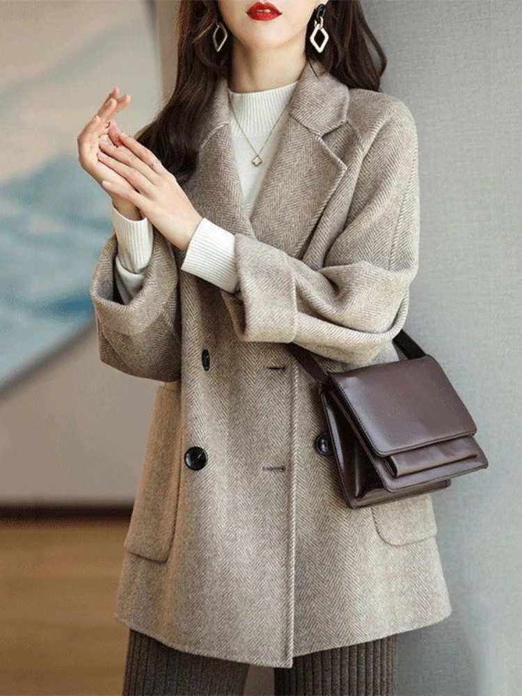 Celeste Herringbone Wool Coat