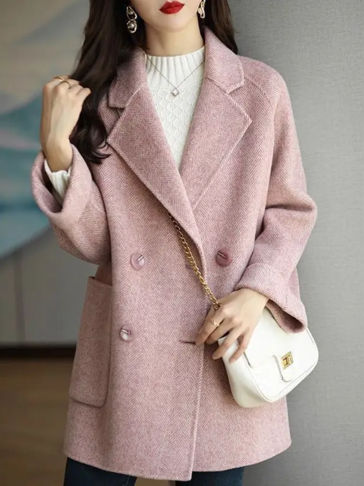 Celeste Herringbone Wool Coat